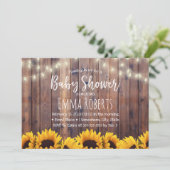 Baby shower Robuuste zonnebloemen en strijklichten Kaart (Staand voorkant)