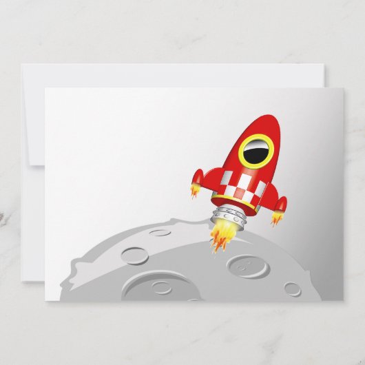 baby shower 'Rocket Ship' 5x7 Uitnodiging (Achterkant)