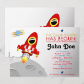 baby shower 'Rocket Ship' 5x7 Uitnodiging (Voorkant / Achterkant)