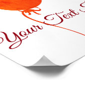 Baby shower Rode ballon Heart Bow Baby Poster (Hoek)