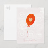 Baby shower rode ballon Kaart (Voorkant / Achterkant)