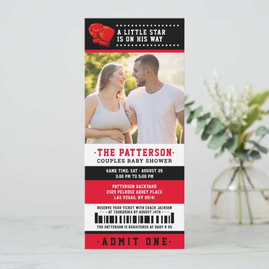 Baby shower Rode dozen met kaartjes Foto Kaart (Staand voorkant)