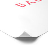 Baby shower Rode & Roze bloemen Welkomstteken Poster (Hoek)