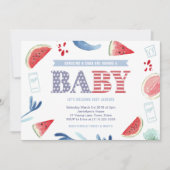 Baby shower rode witte blauwe keukenparen kaart (Voorkant)