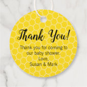 Baby shower rond Label bijenthema (Achterkant)