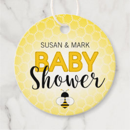 Baby shower rond Label bijenthema