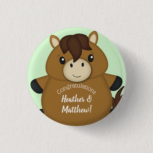 Baby shower ronde button 3,2 cm (Voorkant)