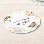 Baby shower ronde kartonnen onderzetter (Gebogen)