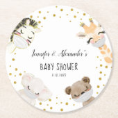 Baby shower ronde kartonnen onderzetter (Voorkant)