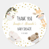 Baby shower ronde sticker (Voorkant)
