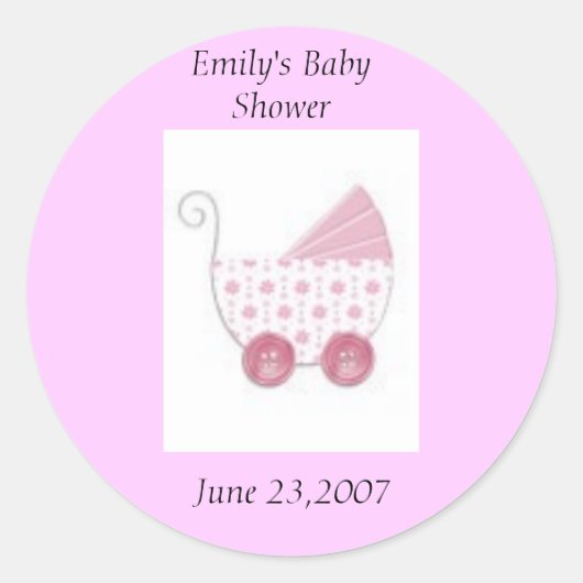 Baby shower ronde sticker (Voorkant)