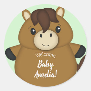 Baby shower ronde sticker