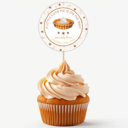 Baby Shower Ronde Sticker met Cutie Pie