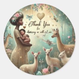 Baby shower ronde stickers Dank u Stickers