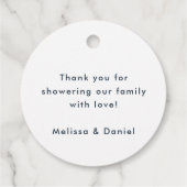 Baby shower rondom de buitenruimte bedankjes labels (Achterkant)