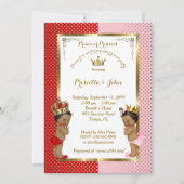 Baby shower, rood, roze, goud kaart (Voorkant)