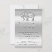 Baby shower Roos ballon Elephant Girl Boy Silver Kaart (Voorkant)