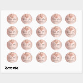 Baby shower roos blush ballonnen Bedankt Ronde Sticker (Vel)