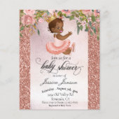 Baby shower Roos Gold African American Invitation (Voorkant)