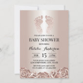 Baby shower Roos Gold Baby Moderne Floral Kaart (Voorkant)