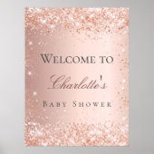 Baby shower roos Gold Blush Pink Welkom Poster (Voorkant)