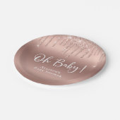 baby shower Roos Gold Glitter - Aangepast Papieren Bordje (Gekanteld)