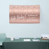 baby shower Roos Gold Glitter Welkom Spandoek (Beurs)
