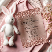 Baby shower Roos Gold Glittery Folie Fancy Script Kaart
