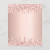 Baby shower roos goud glitter budget uitnodiging flyer (Achterkant)