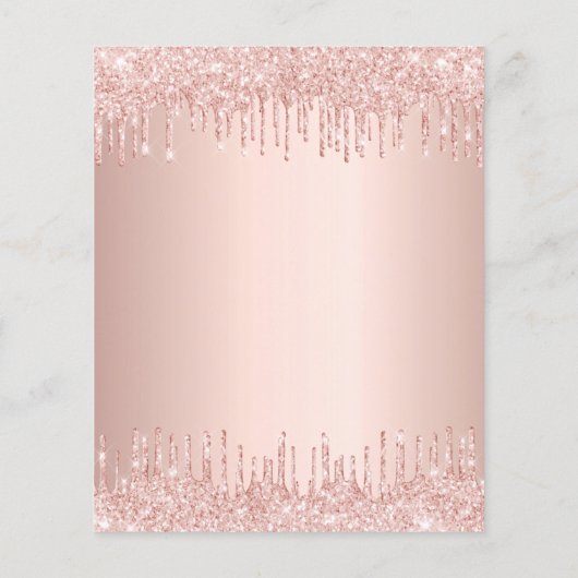 Baby shower roos goud glitter budget uitnodiging flyer (Achterkant)