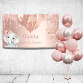 Baby shower roos goud glitter olifant meisje spandoek
