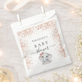 Baby shower roos goud glitterolifantenballonnen bedankzakje