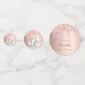 Baby shower roos goud schattig olifantenmeisje confetti (Achterkanten)