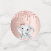 Baby shower roos goud schattig olifantenmeisje confetti (Kleine voorkant)