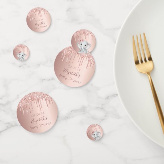 Baby shower roos goud schattig olifantenmeisje confetti (Groep)