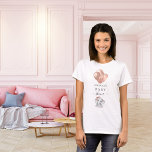 Baby shower roos gouden ballonnen olifant meisje t-shirt<br><div class="desc">Versierd met roos gouden ballonnen en een schattig klein baby olifantje meisje. Personaliseer en voeg de naam van de aanstaande mama toe</div>