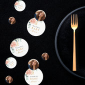 Baby shower roos gouden bloem foto confetti