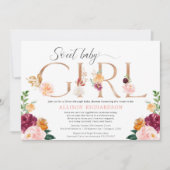 Baby shower roos gouden bruidsbrij kaart (Voorkant)