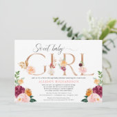 Baby shower roos gouden bruidsbrij kaart (Staand voorkant)