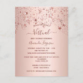 Baby shower roos gouden dripsterren virtuele sterr briefkaart (Voorkant)