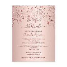 Baby shower roos gouden dripsterren virtuele sterr