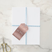 Baby shower Roos gouden glitter dank u Cadeaulabel (Met Touw)