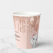 Baby shower roos gouden olifant meisje ballonnen papieren bekers (Rechts)