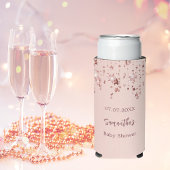 Baby shower roos gouden sterren blush meisje seltzer blikjeskoeler