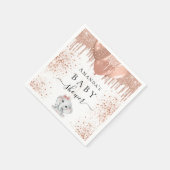 Baby shower roos gouden witte schattige olifantenb servet (Hoek)