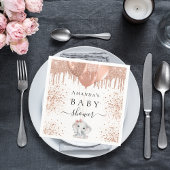 Baby shower roos gouden witte schattige olifantenb servet