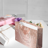 Baby shower roos gouden zwarte glitter druppelt ba groot cadeauzakje