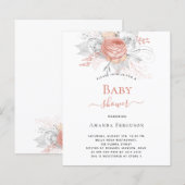 Baby shower roos goudfloralen zilverwit (Voorkant / Achterkant)