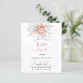 Baby shower roos goudfloralen zilverwit (Staand voorkant)