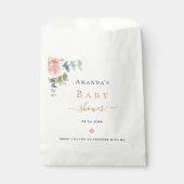 Baby shower roos goudfloreucalyptuselegant bedankzakje (Voorkant)